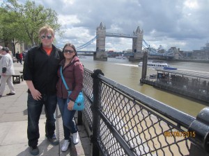 Sammi and Kevin in front of Tower Hill.
